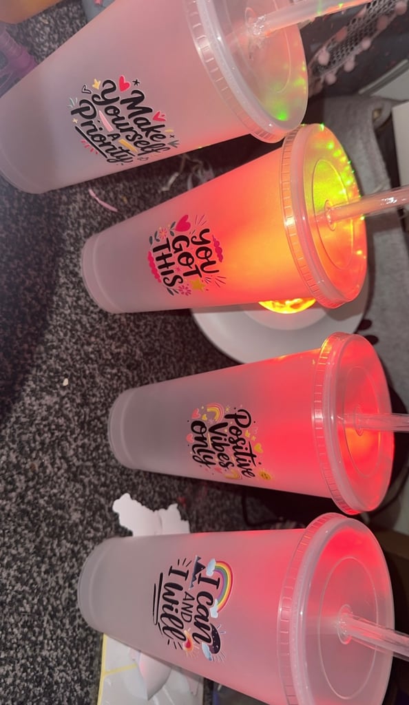 Large positive iced coffee cups