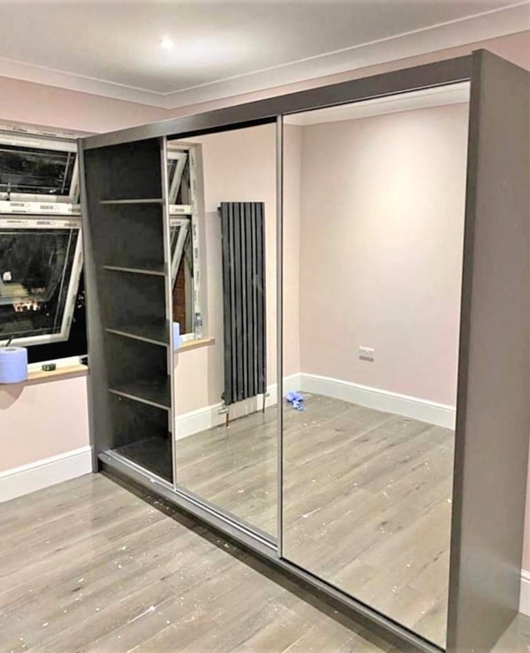 Stylish Sliding Wardrobe with Mirrors: Available in 2 or 3 Doors - Fast Delivery