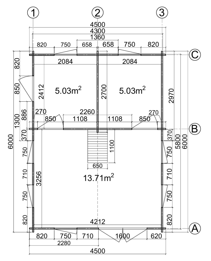 Log cabin Nottingham 4.5m x 6m. Holiday house, summer house, office.