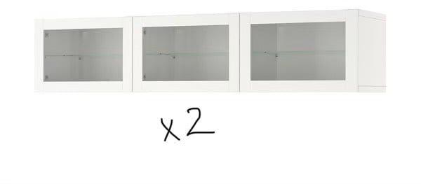 image for IKEA White/ Glass Display Shelving Units & Regular Shelf Combo