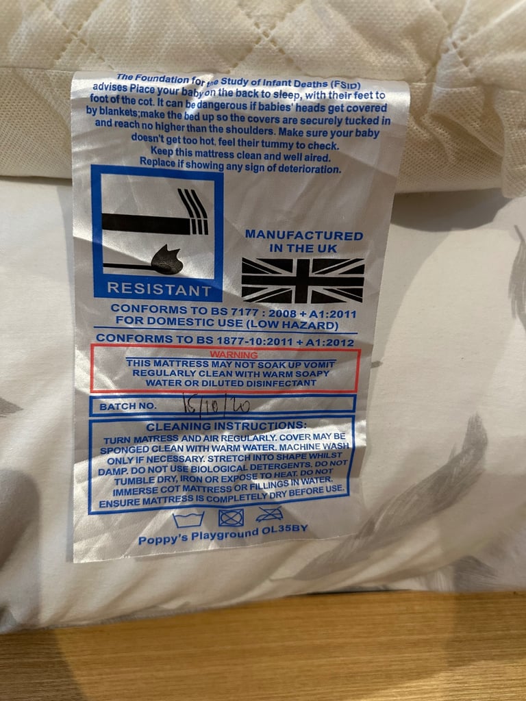 Cot Bed Mattress 140cm x 70cm