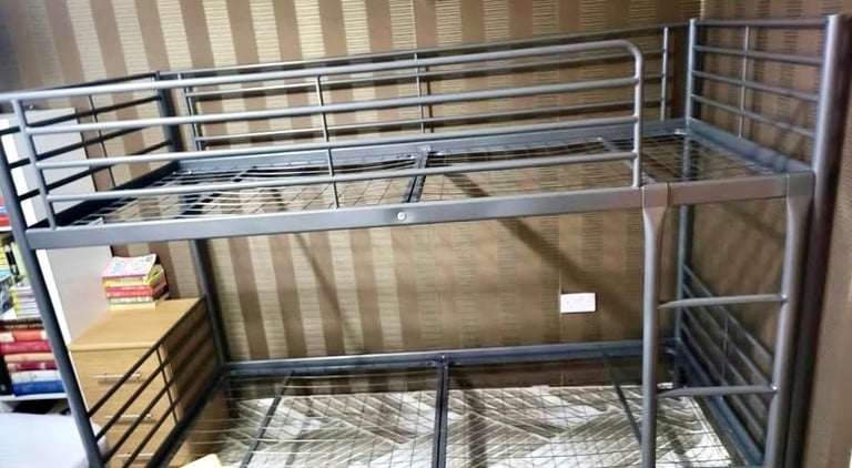 Ikea Sparta Metal Bunks Sleeper Cabin Loft Single Bed Frame Kids Child Teenager Landlord Rental B&B 