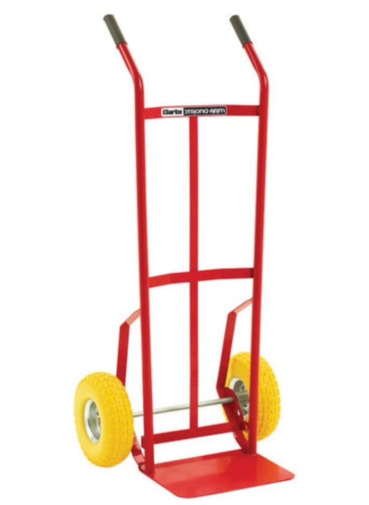Hand sack truck with puncture proof tyres