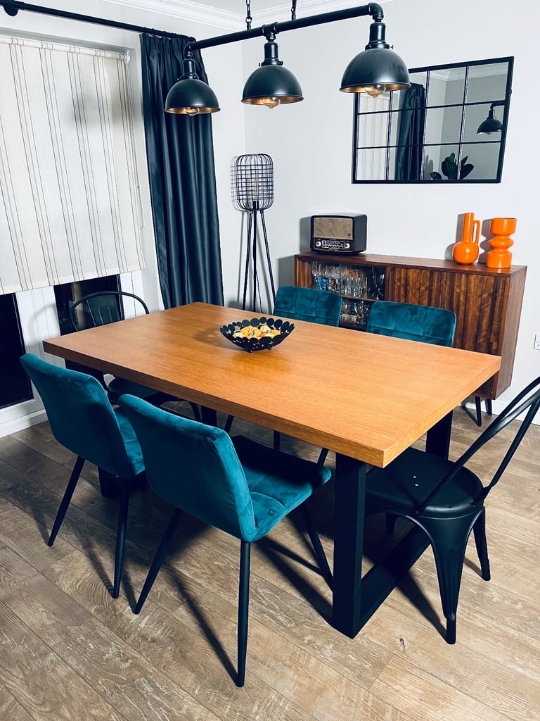 image for Stunning fully refurbished 6 person dining table set in urban/ industrial style