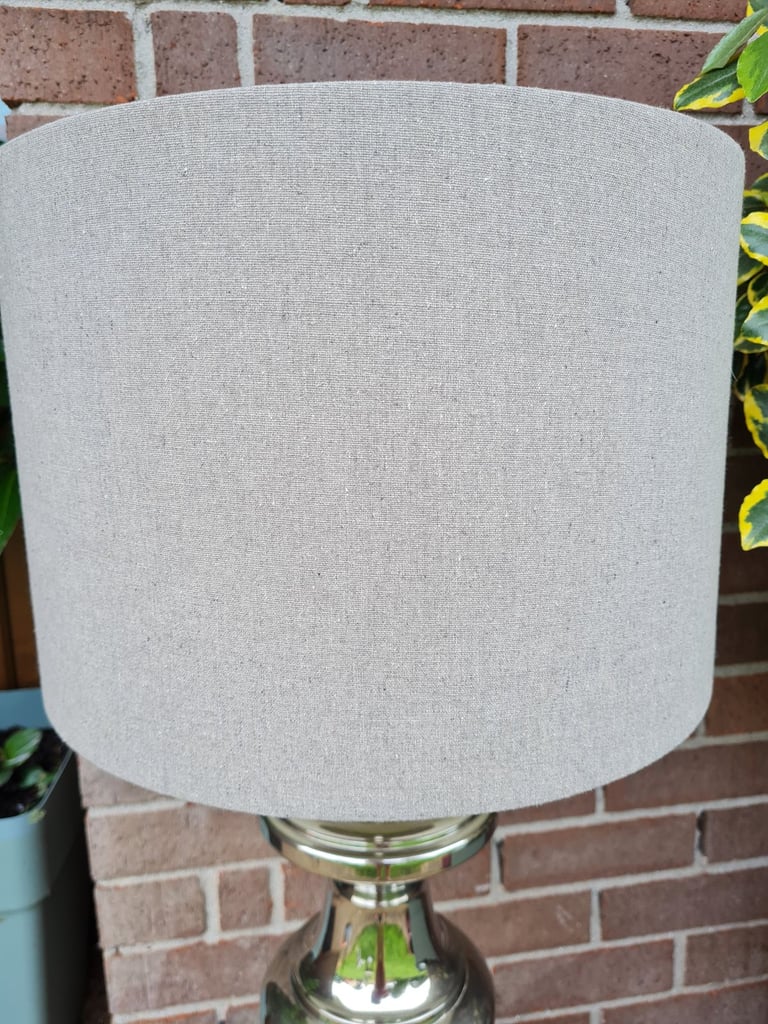 Large Silver & Grey Tall Table Lamp