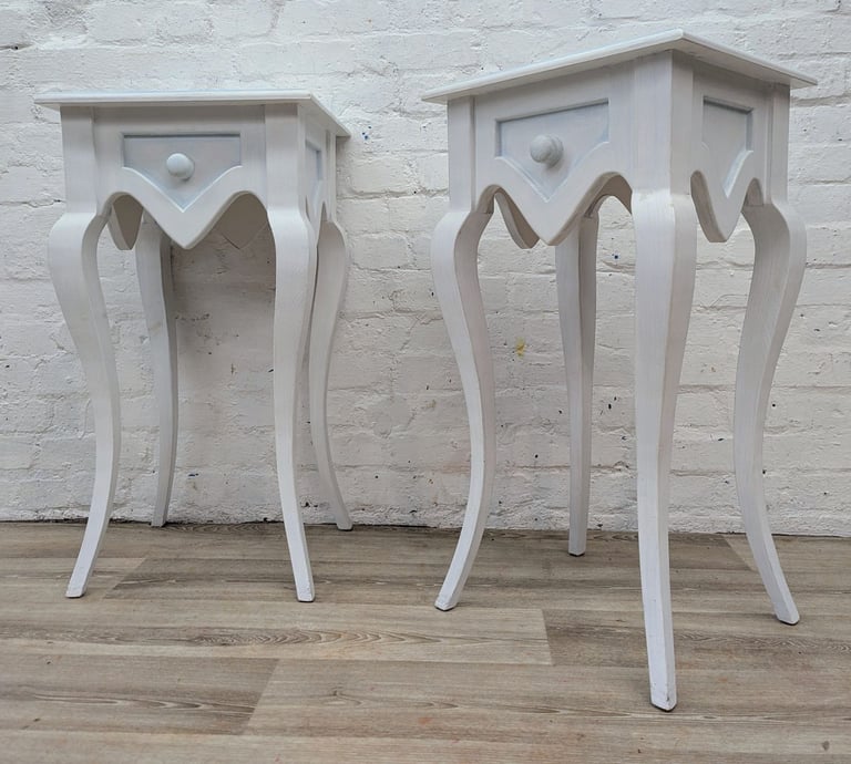 image for Contemporary pair of French style painted side tables (DELIVERY AVAILABLE)