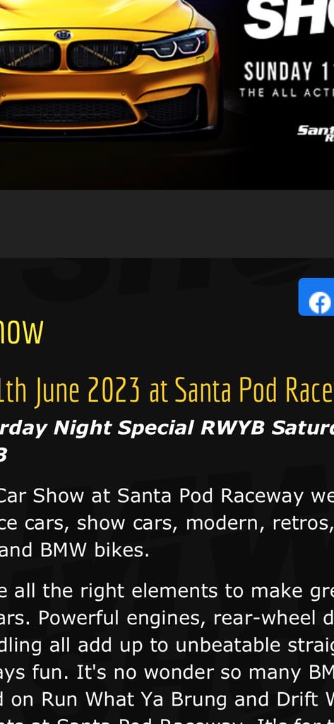 Santa Pod BMW tickets with camping 