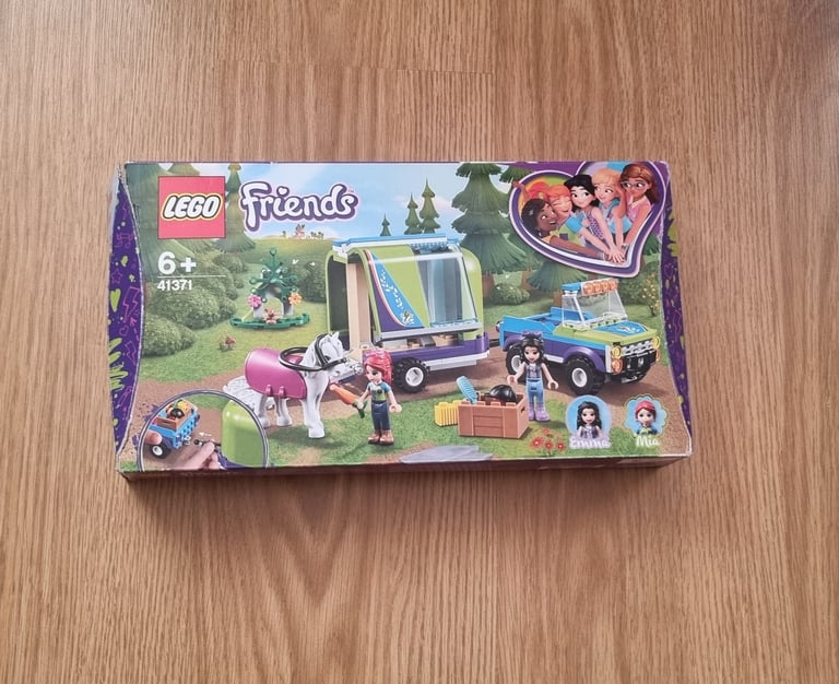 LEGO 41371 Friends Mia’s Horse Trailer Toy, Stable Extension Set, 4x4 Buggy, Mia and Emma Mini Dolls