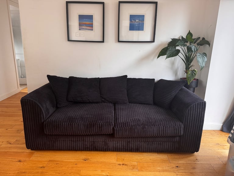 image for Dunelm Black Jumbo Cord Sofa