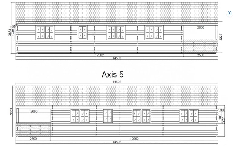 Log cabin, garden room, timber structure, holiday home Alicante 8m x 14.5