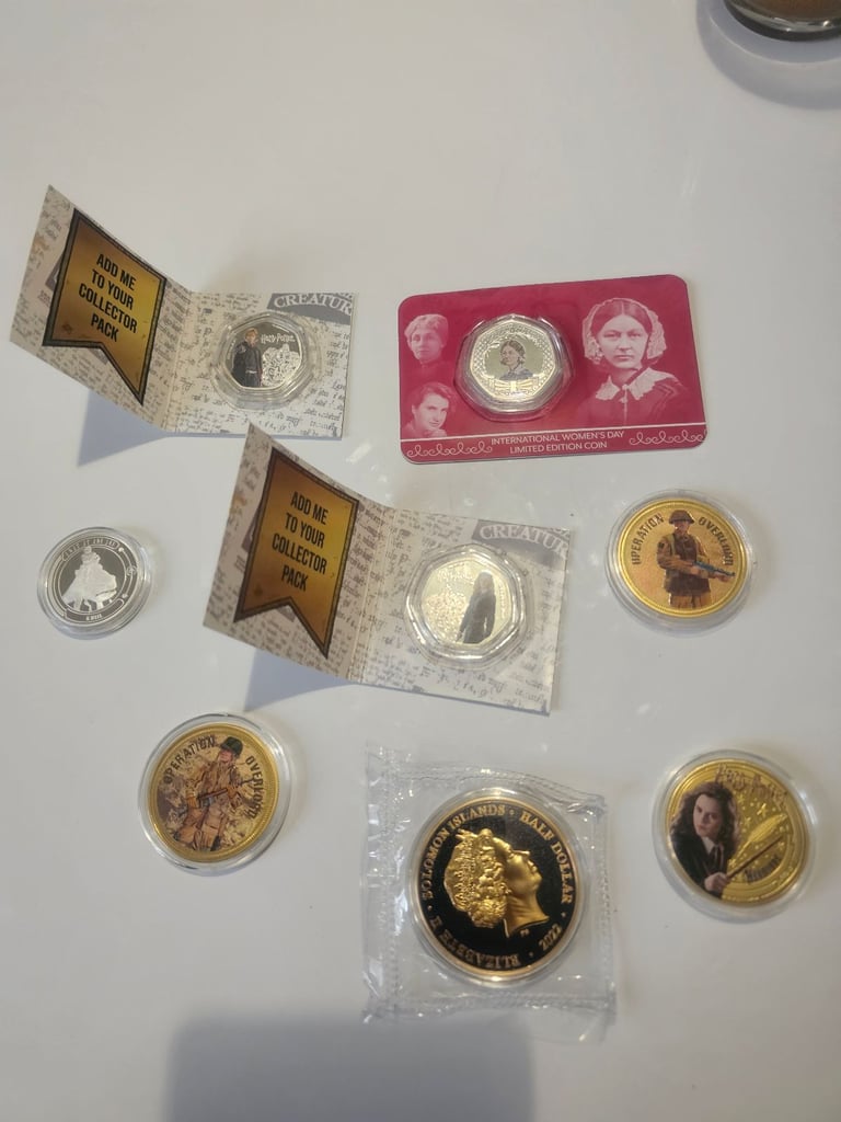 Silver and gold plated collectable coins