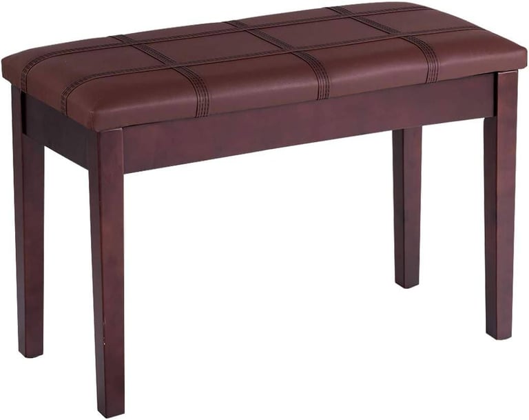GYMAX Piano stool with Storage & Padded Cushion, Wooden Legs, PU Leather - available early November