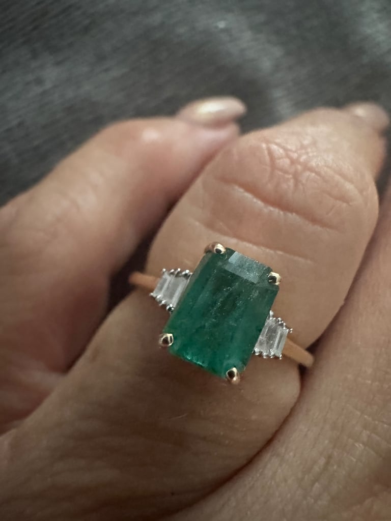 image for Emerald and diamond ring 