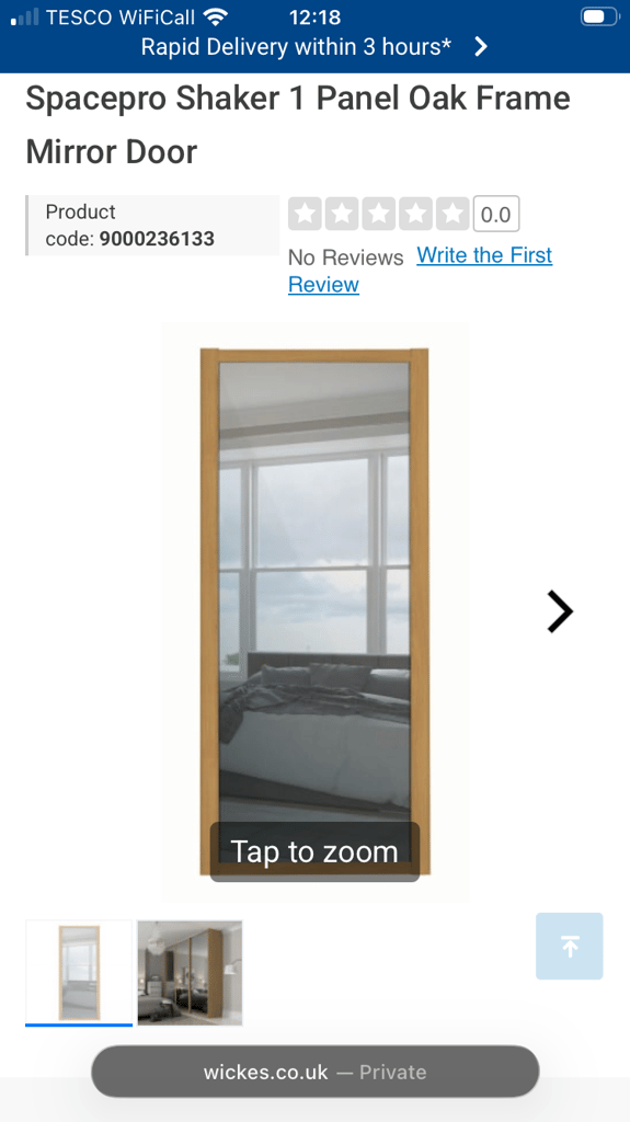 Space pro Mirrored Oak Sliding Wardrobe Diors