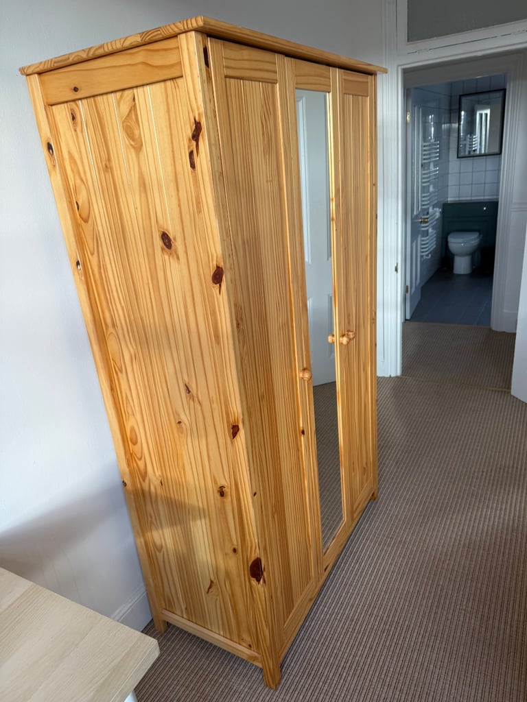 image for Wooden Wardrobe with Mirror