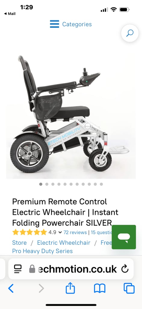Folding electric wheelchair