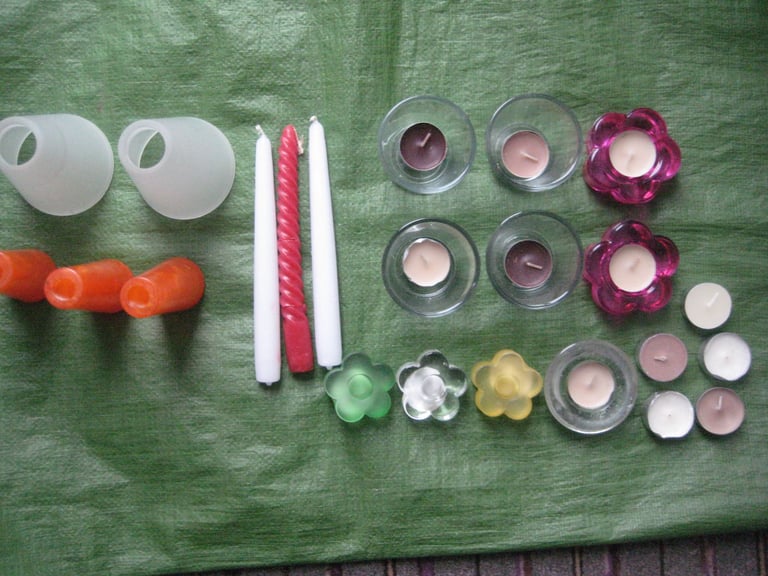 Selection of Candles and Candle/Flower Holders/Table Decorations for £8.00