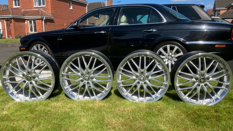 19 Inch Jaguar Alloy Wheels XJ XJR XJ8 X350 X358 X100 X150 Polished Split Rim Alloys 5x108 PCD 