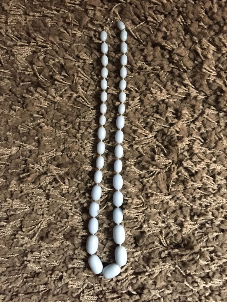 image for Pale Blue & Gold-plated Necklace.  23" approx 