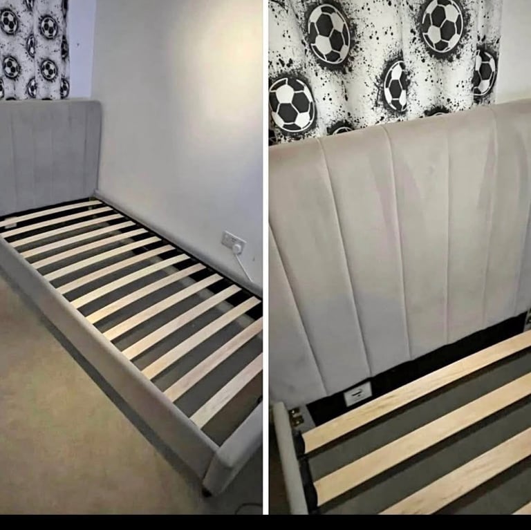 image for Single velvet bed and ma