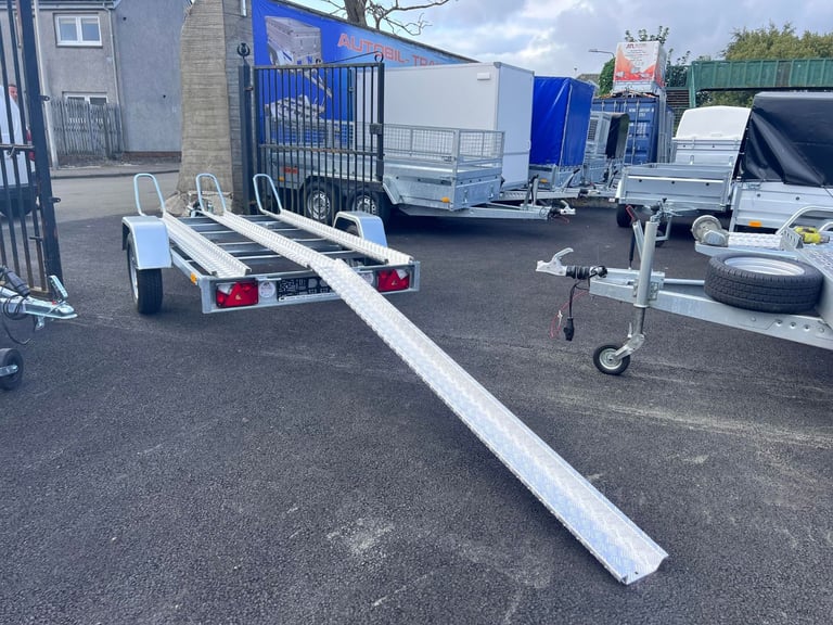 Brand New 2m x 1,25m Single Axle Motorbike Trailer 750KG Un Braked