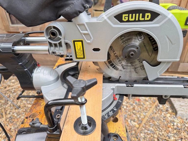 image for Guild 210mm Blade Mitre Saw Wood Metal Plastic