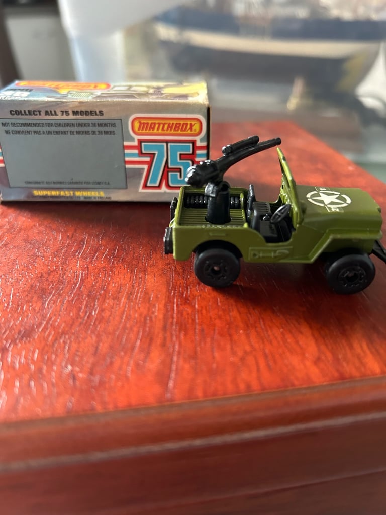 Vintage Matchbox Superfast No 38 Military Jeep boxed
