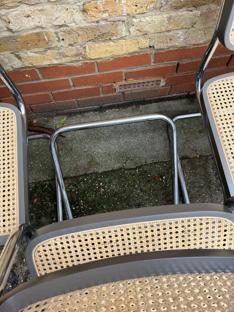 Rare Set of 4 vintage Bauhaus Marcel Breuer grey Cesca dining chairs