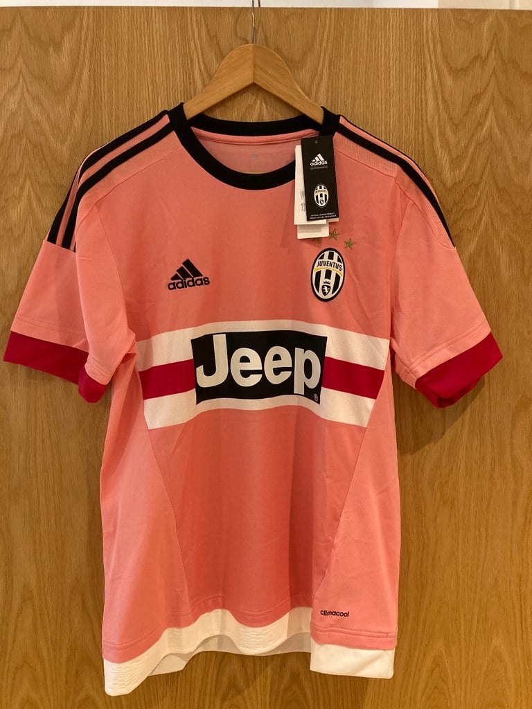 image for Juventus Away Shirt 2015/16 Pink Adidas - Size M - New with Tags (Jeep Sponsor)