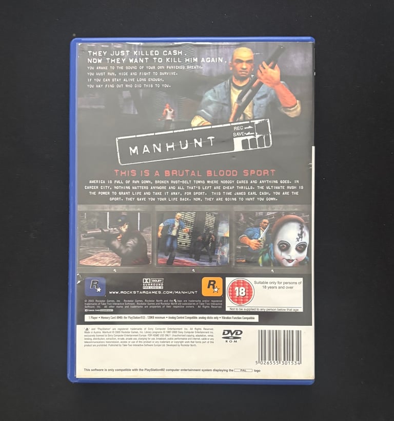 Manhunt | PlayStation 2  | good condition | Tested & Playable, Quick Dispatch