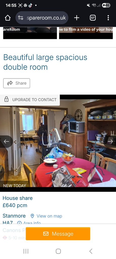 Spacious double room in shared house