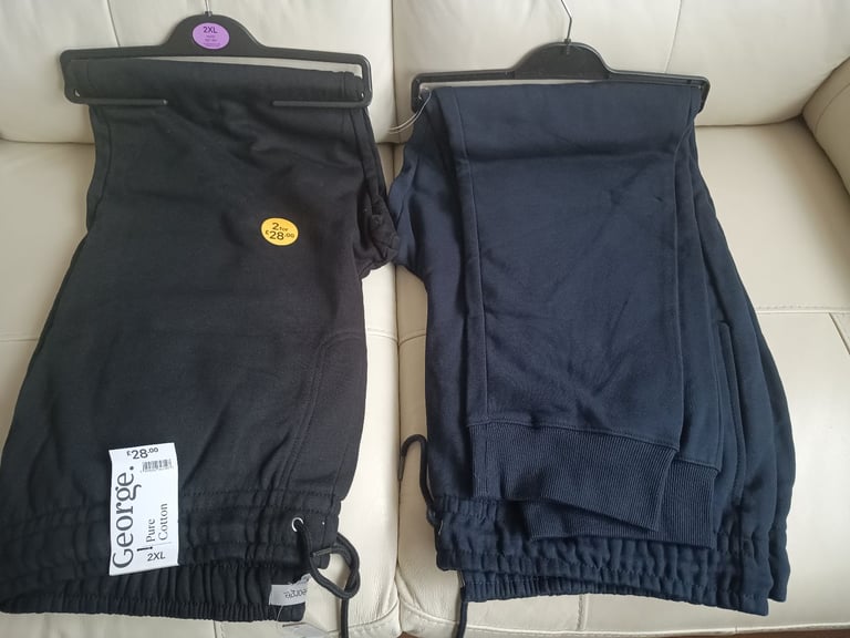 image for George Joggers XXL twin pack black & navy 100% cotton brand new retail price £28