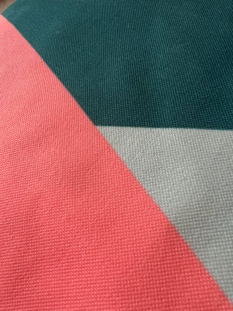 Brand new blue/green and pink/coral square cushion. 