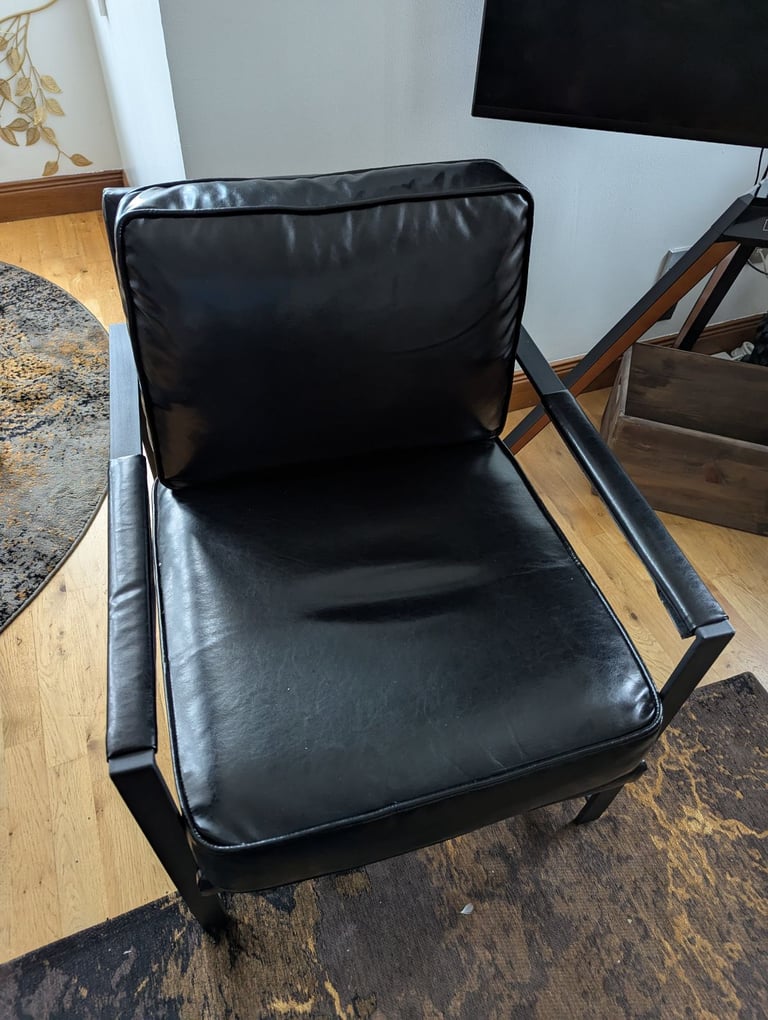 Black Leatherette Armchair 