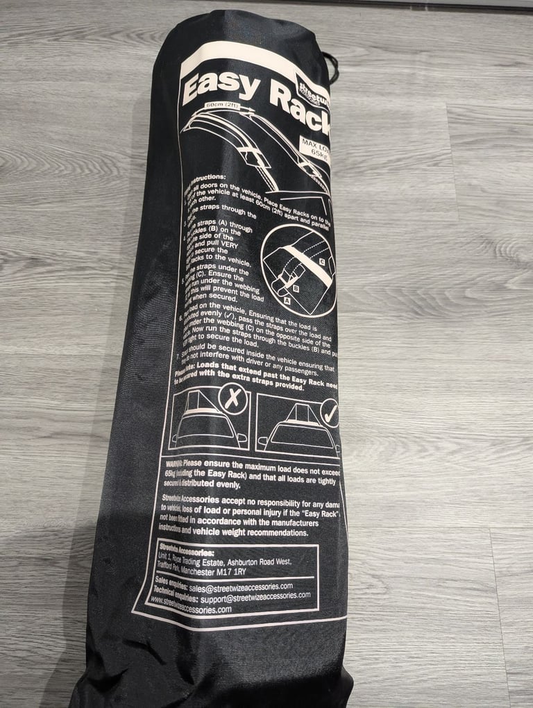 NEW Streetwize SWRB6 Easy Rack Soft Foam Roof Rack (No Tools Needed) + 2x FREE Gifts Included