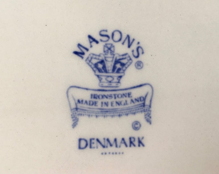 MASONS Blue Denmark Oval China Dinner Plates VGC - collect from Gosport only