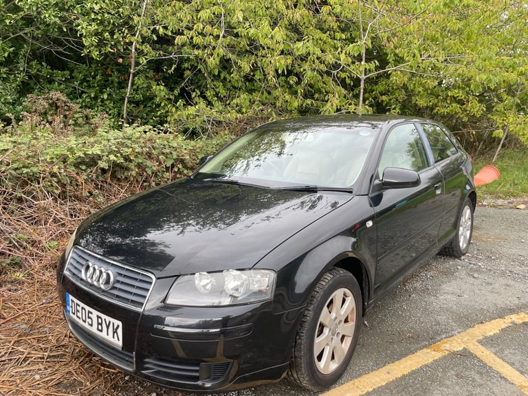 AUDI A3 2.0 TDI SE AUTOMATIC 05 REG BLACK 3 DOOR MOT AUGUST 2026 SERVICE HISTORY 48+MPG