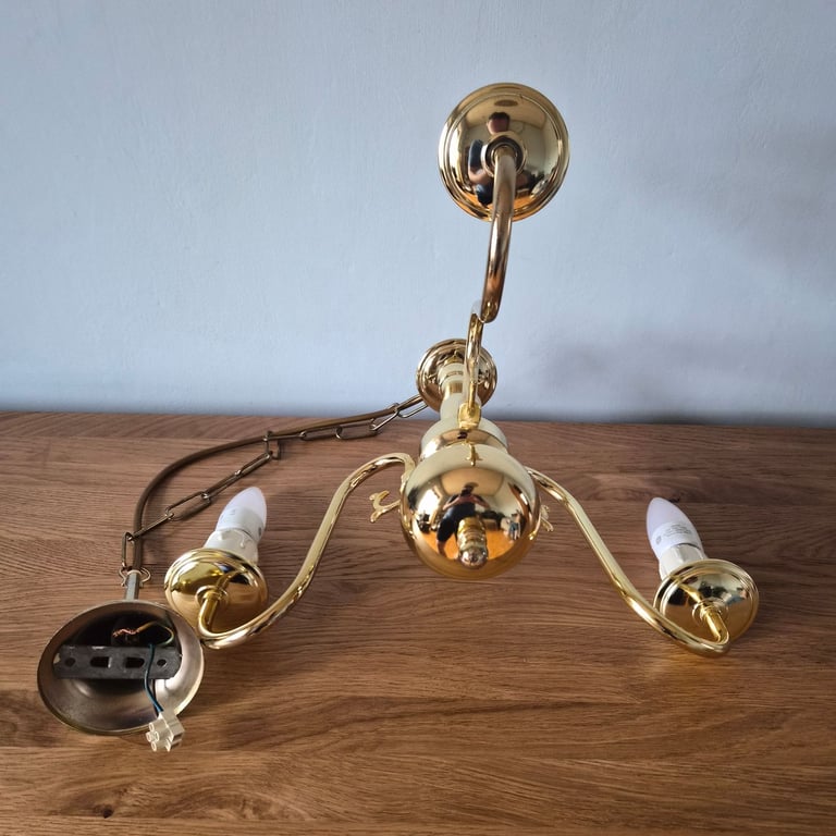 Flemish 3 Light Polished Brass Chandelier