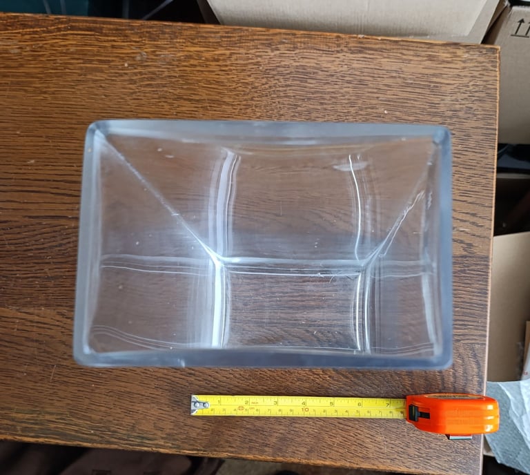Large glass rectangular vase