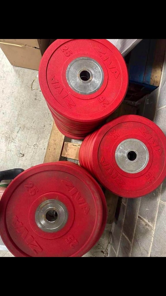 image for Available ziva dumbbells and technogym weight plates for sale on bulk