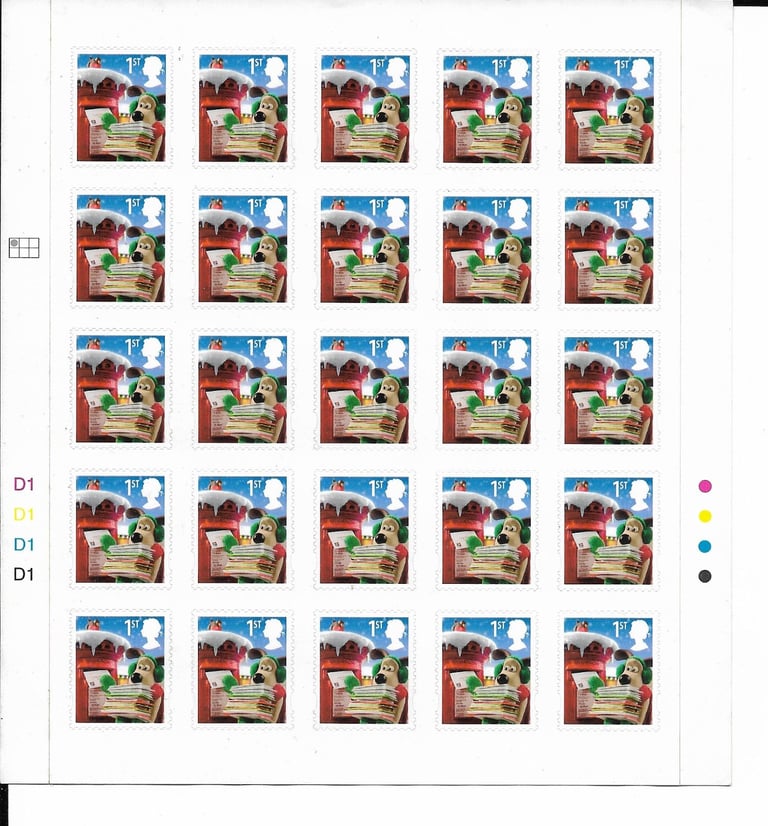 image for 25 Royal Mail First Class Stamps - 2010 Wallace and Gromit Christmas Stamps - Xmas