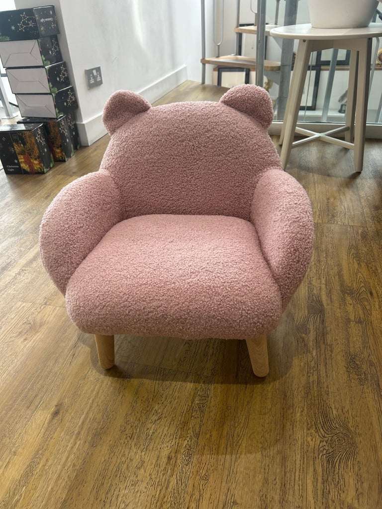 image for BRAND NEW Pink Teddy Fluffy Children's Chair 