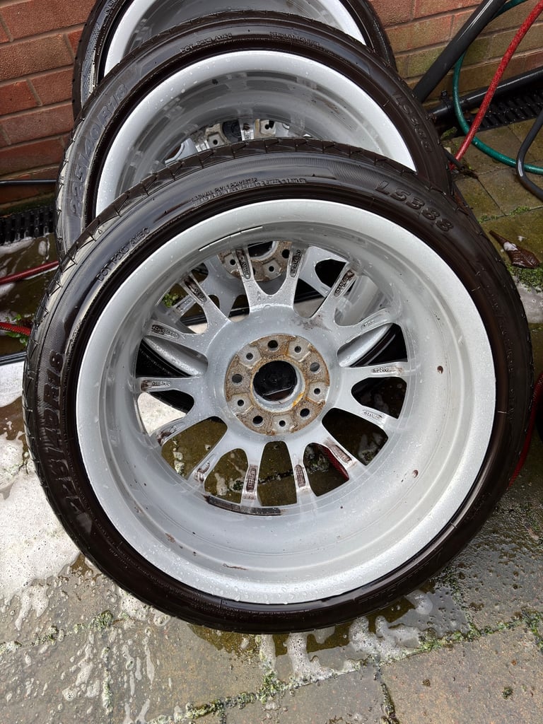 GENUINE BMW STAGGERED BBS 216m MOTORSPORT 320si ALLOY WHEELS.e90,e46,f20,f30