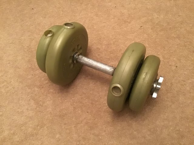 YORK DUMBBELL 8Kg WITH SPINLOCKS AND WEIGHTS POST or COLLECT