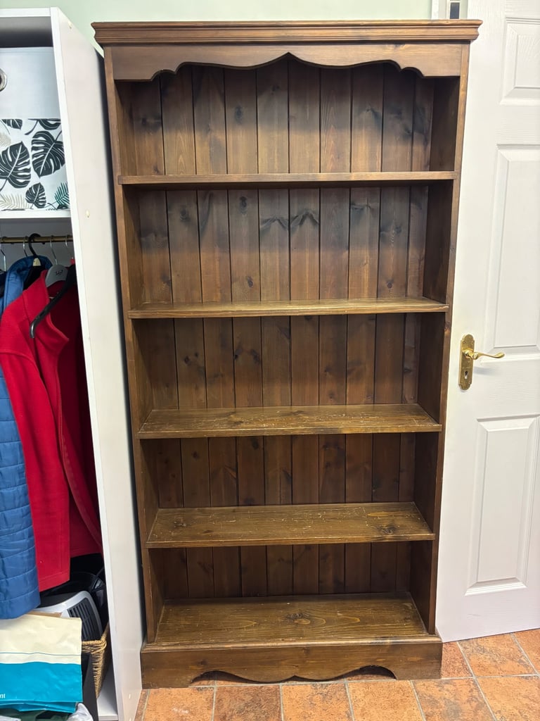 image for Solid pine bookcase stained dark oak