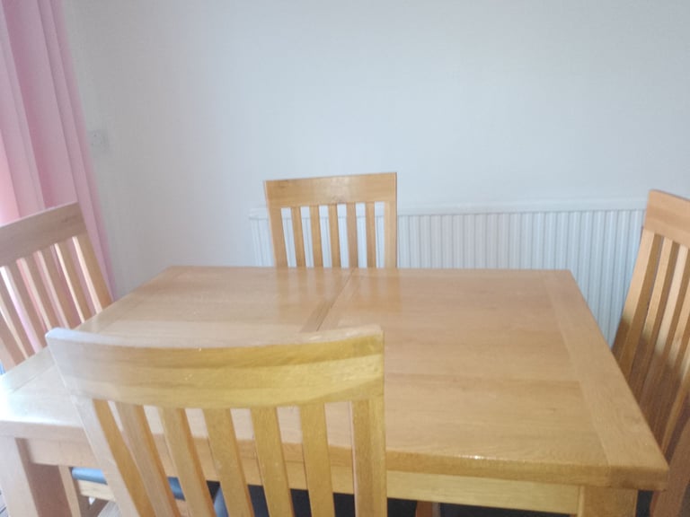 image for Oak table and chairs, oak sideboard