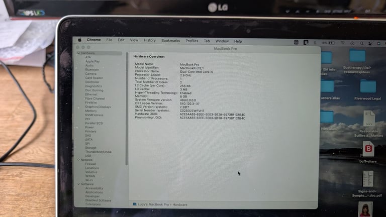 MacBook Pro 2015 13inch 500Gb 8Gb 83%-battery health, with power supply
