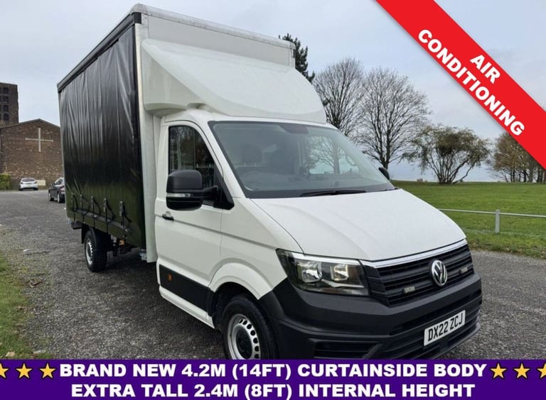2022 Volkswagen Crafter 2.0 3.5t. New 4.2m (14ft) Curtainside Tail Lift, A/C, Sprinter Size, EU 6...