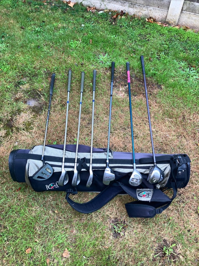 Ladies Golf Club Half Set 3-5 Woods Hybrid 7-9 Iron Sw Putter PGA Stand Bag 