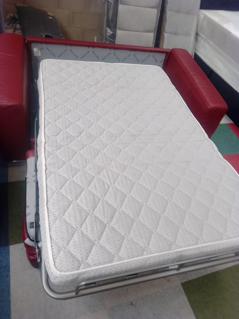 Ex display Italian cabiria leather 2 seater sofa bed only £499
